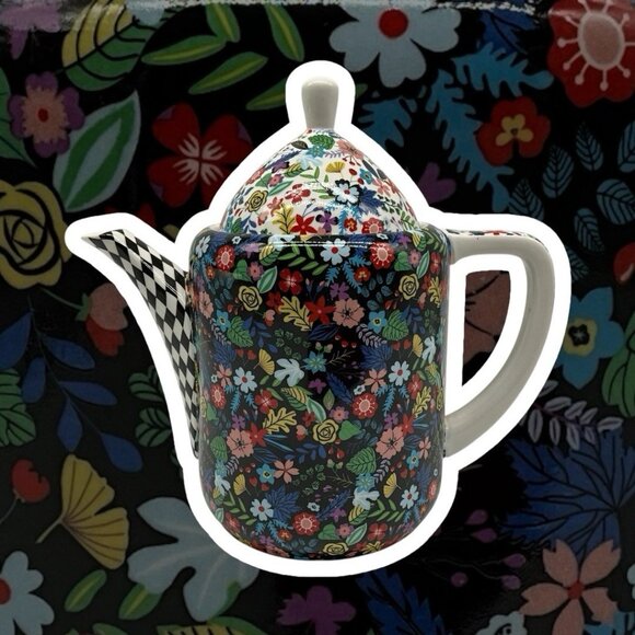 Gracie Stechcol Mad Hatter Design TEAPOT Bone China Made in England Collectible - Picture 4 of 16